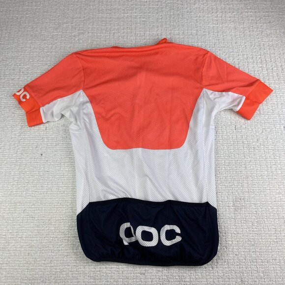 POC AVIP Cycling Jersey Women XL Orange & White Bike Jersey Back Pockets (Read) - Picture 14 of 16